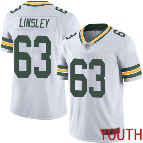 Green Bay Packers Limited White Youth 63 Linsley Corey Road Jersey Nike NFL Vapor Untouchable